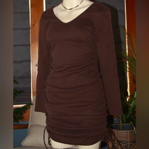 Brown Long Sleeve Dress